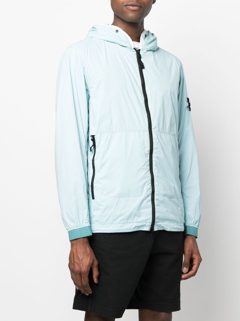 Blue Garment Dyed Hooded Jacket