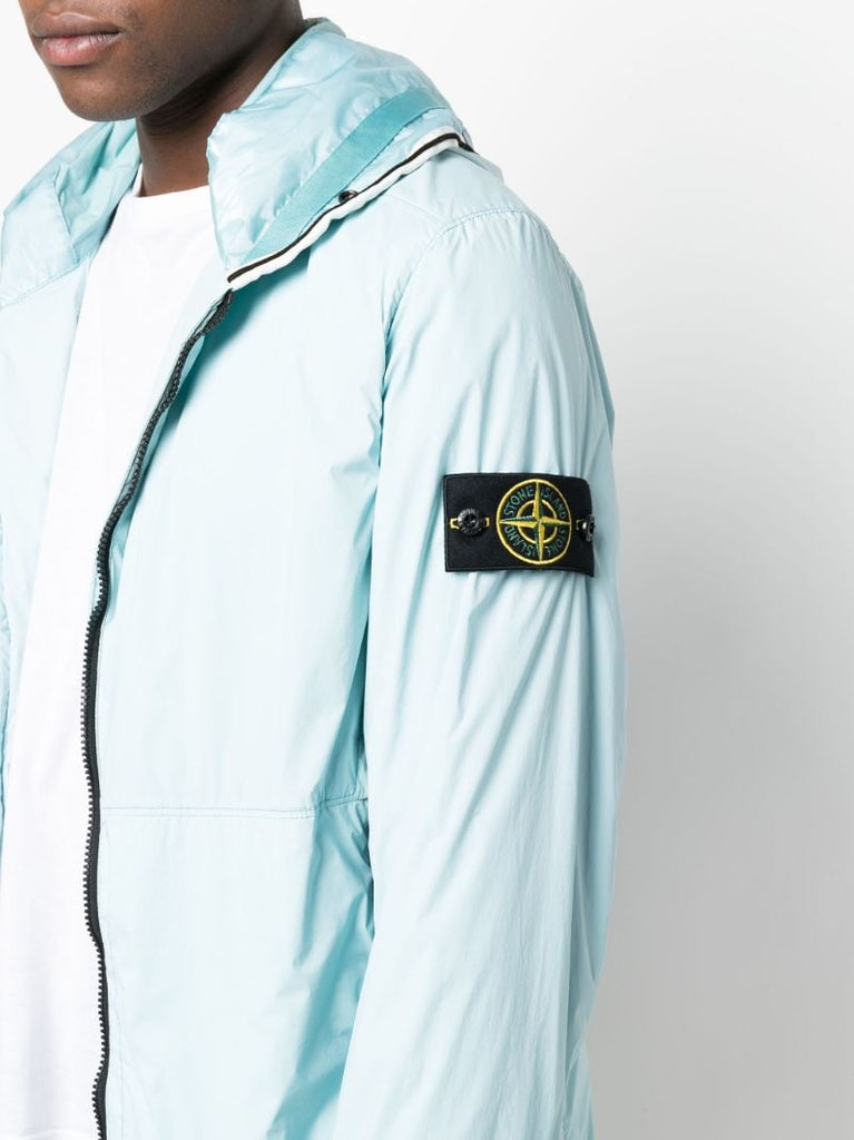 Blue Garment Dyed Hooded Jacket