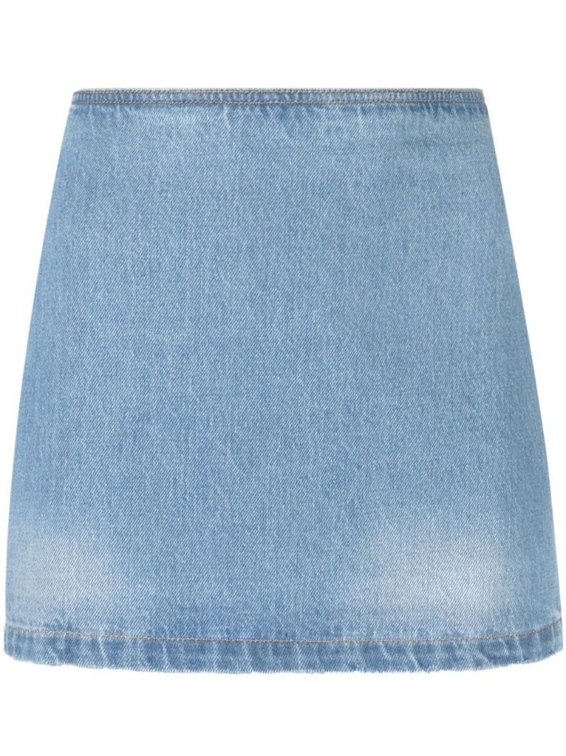 Blue Medusa Denim Micro Mini Skirt