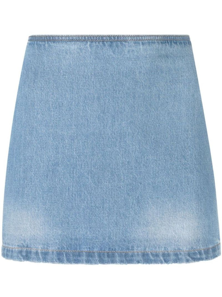 Blue Medusa Denim Micro Mini Skirt