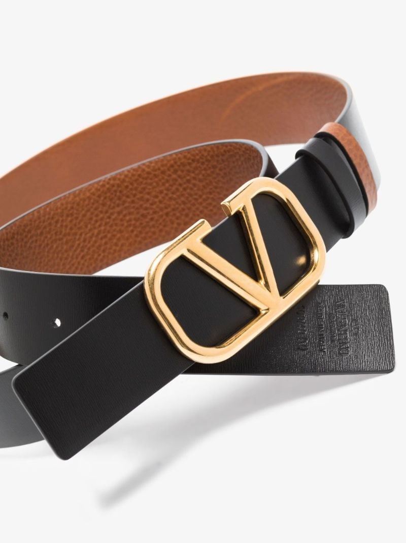 Brown Vlogo Signature Reversible Leather Belt