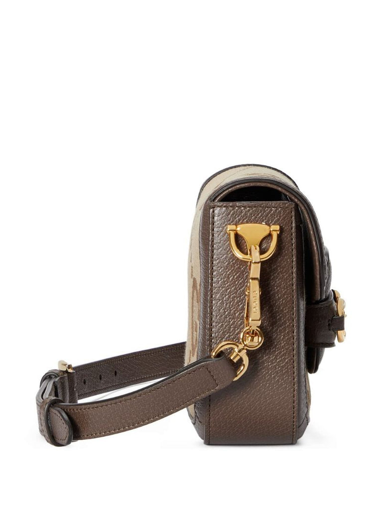 Brown Horsebit 1955 Jumbo Mini Shoulder Bag