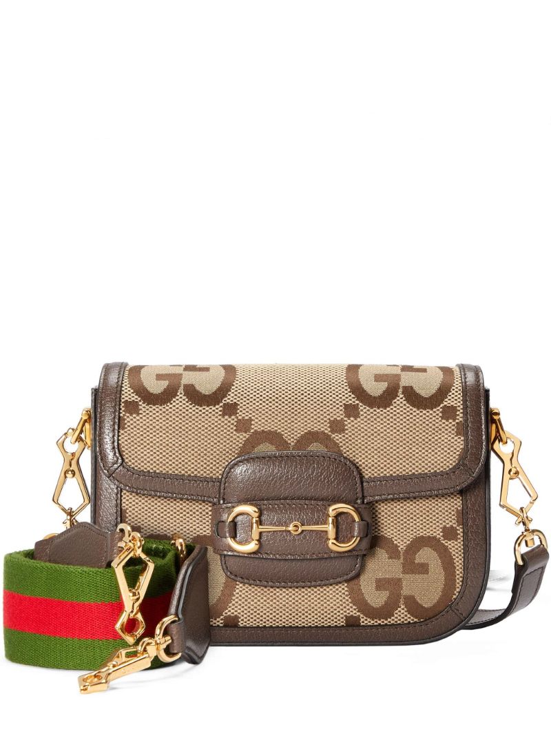 Brown Horsebit 1955 Jumbo Mini Shoulder Bag
