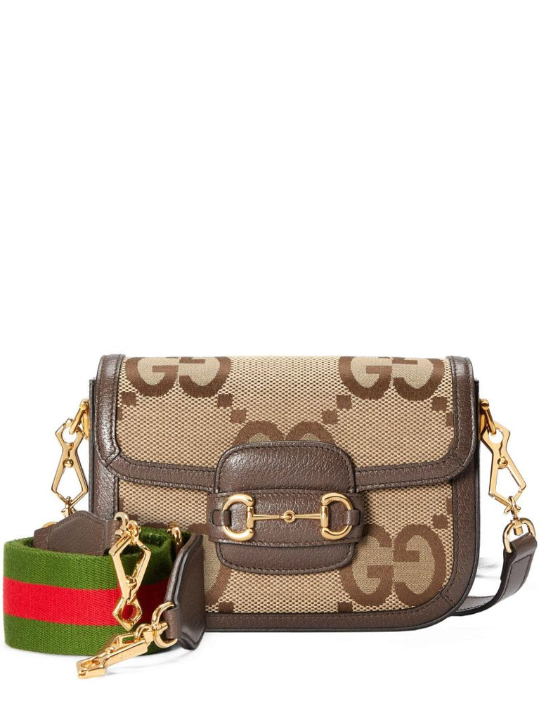 Brown Horsebit 1955 Jumbo Mini Shoulder Bag