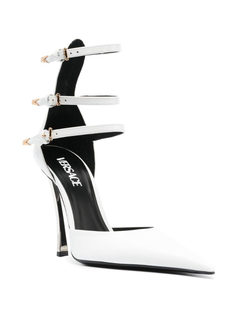 White Pin-point 110 Leather Pumps