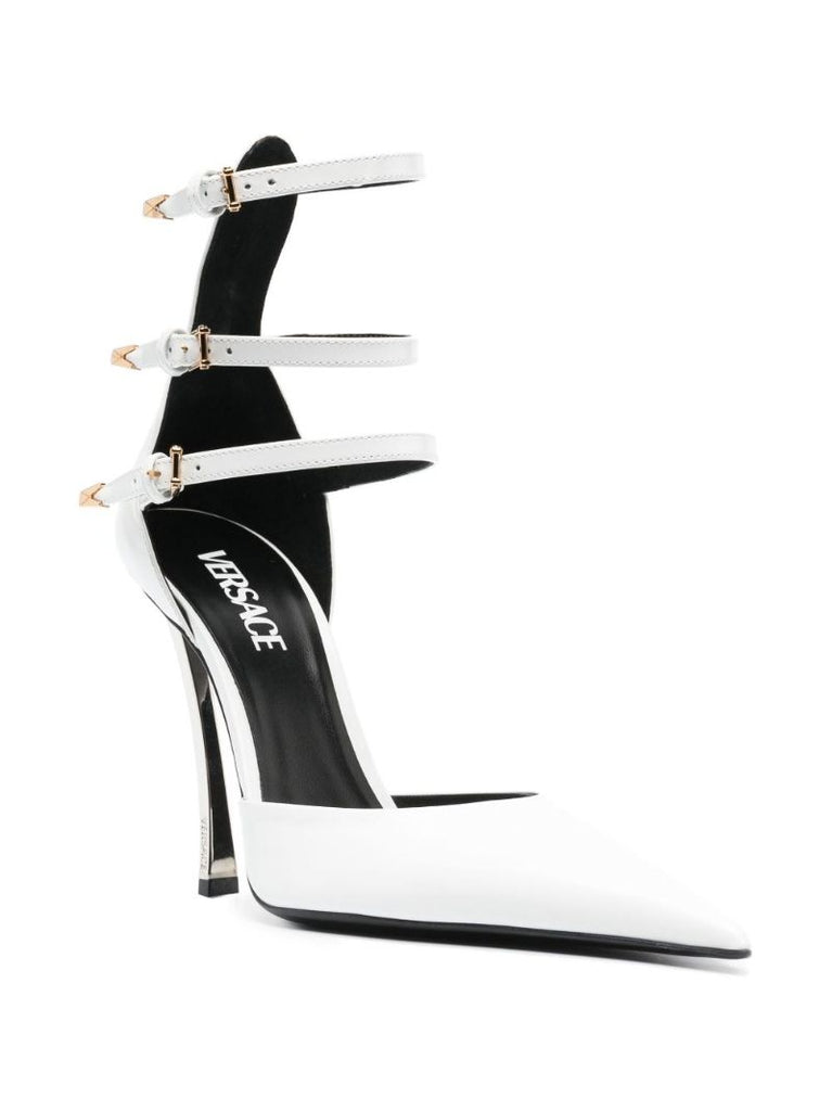 White Pin-point 110 Leather Pumps
