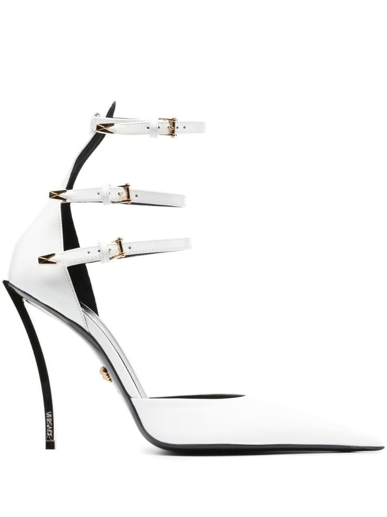White Pin-point 110 Leather Pumps