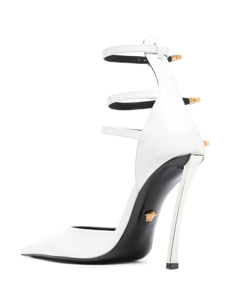 White Pin-point 110 Leather Pumps