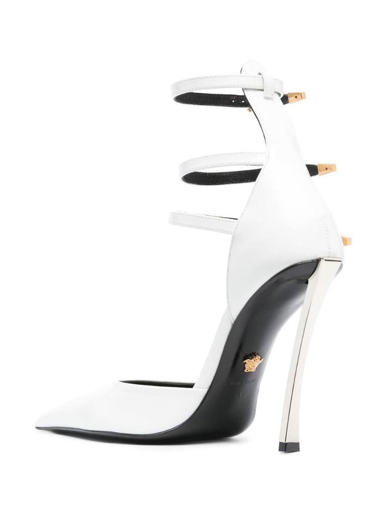 White Pin-point 110 Leather Pumps
