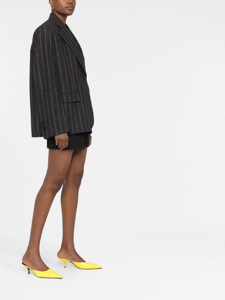 Grey Pinstripe Logo Blazer
