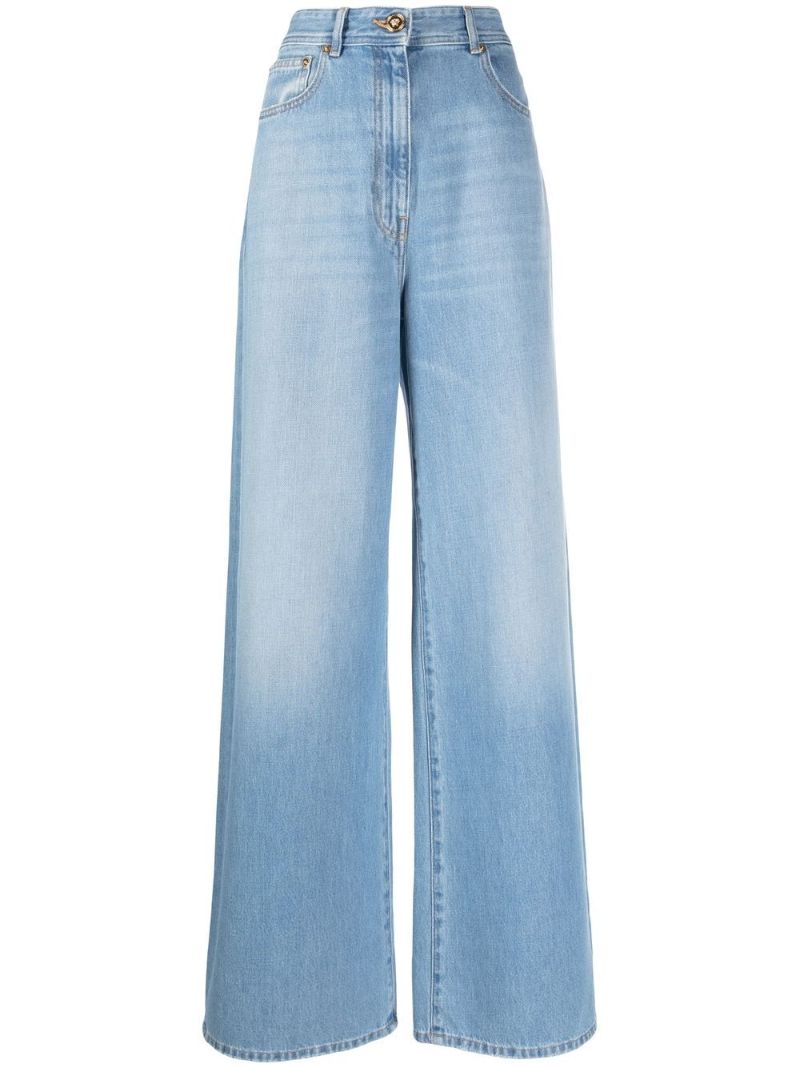 Blue Medusa Wide-leg Jeans