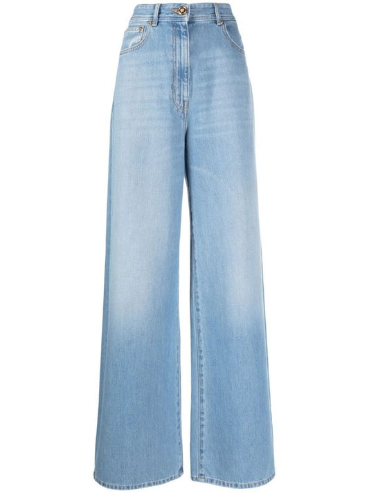 Blue Medusa Wide-leg Jeans