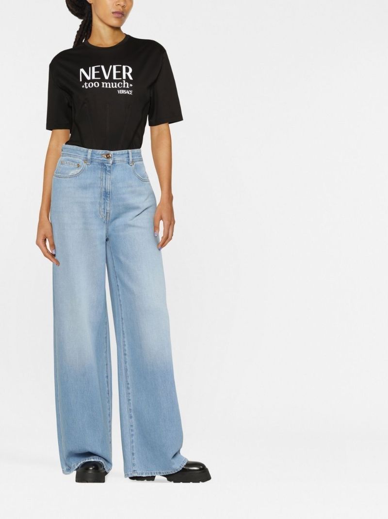 Blue Medusa Wide-leg Jeans