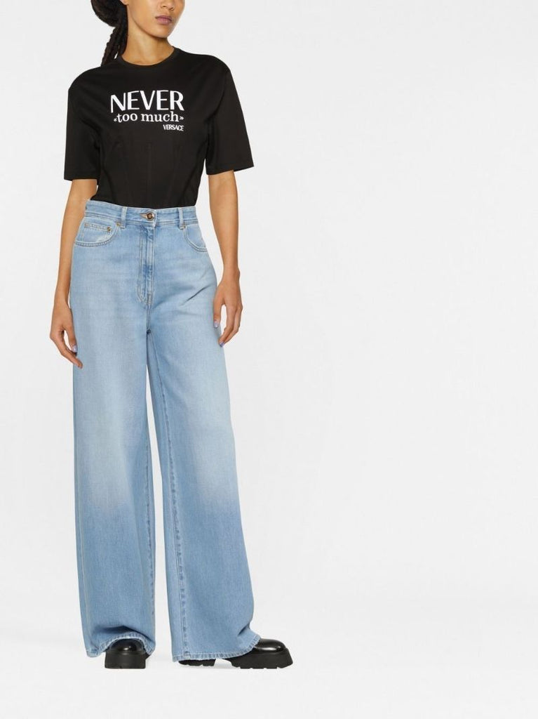 Blue Medusa Wide-leg Jeans