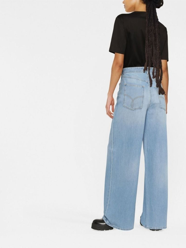 Blue Medusa Wide-leg Jeans