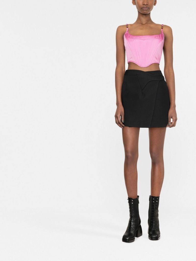 Pink Medusa Motif Corset Top