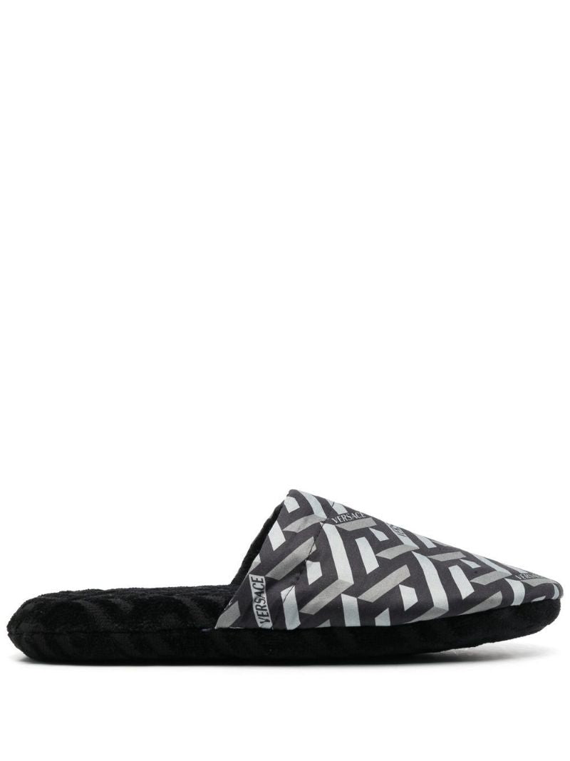 Black La Greca Slippers