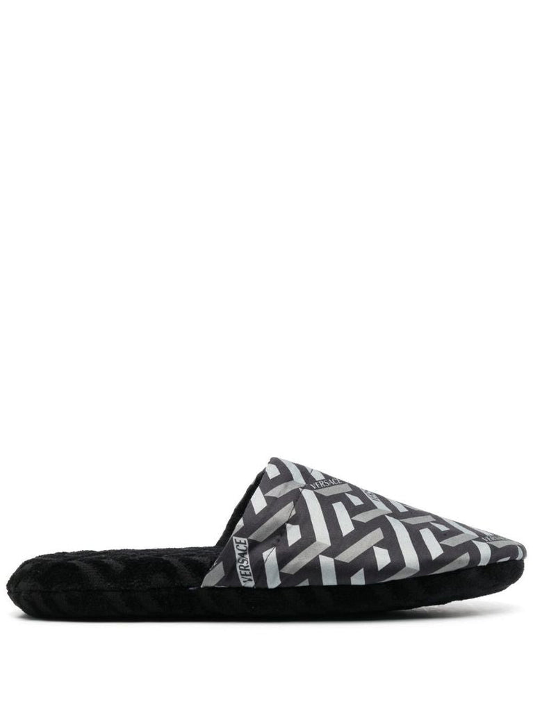 Black La Greca Slippers