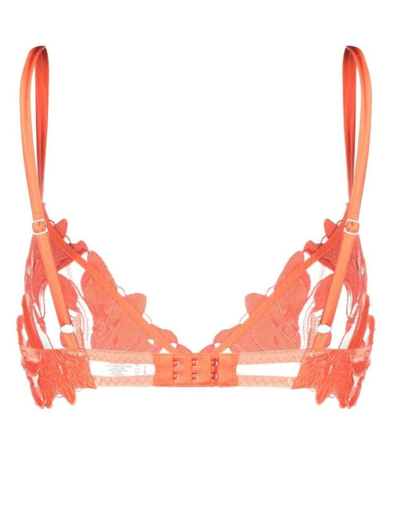 Orange Lily Embroidered Plunge Demi Bra