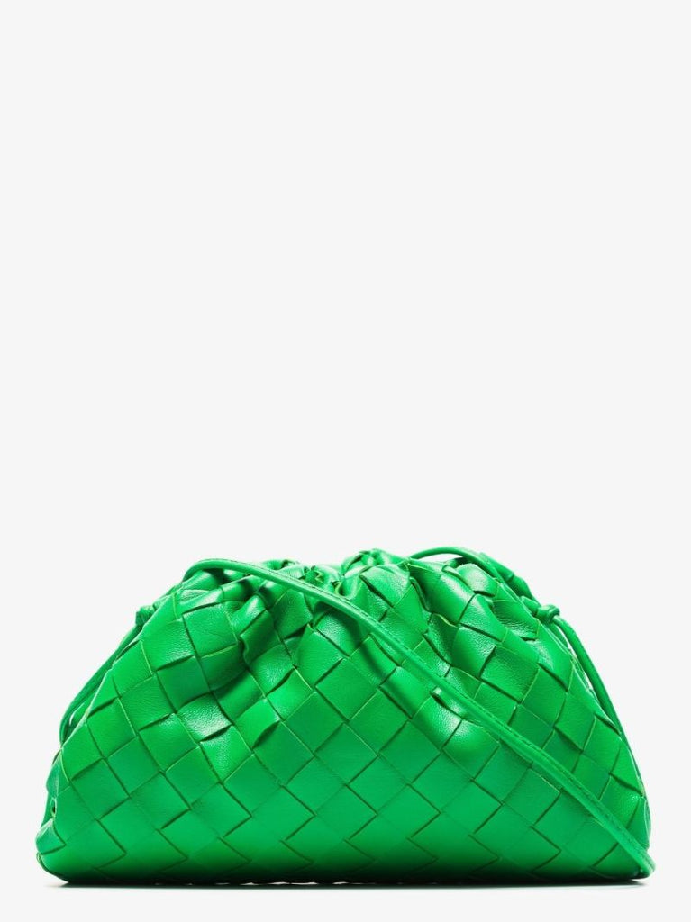 Green Mini Pouch Leather Clutch Bag
