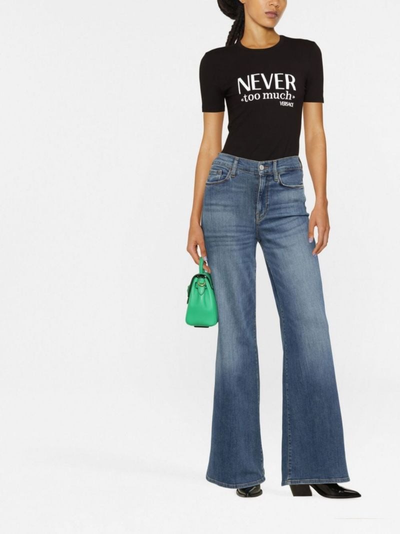 Black Slogan Print T-shirt