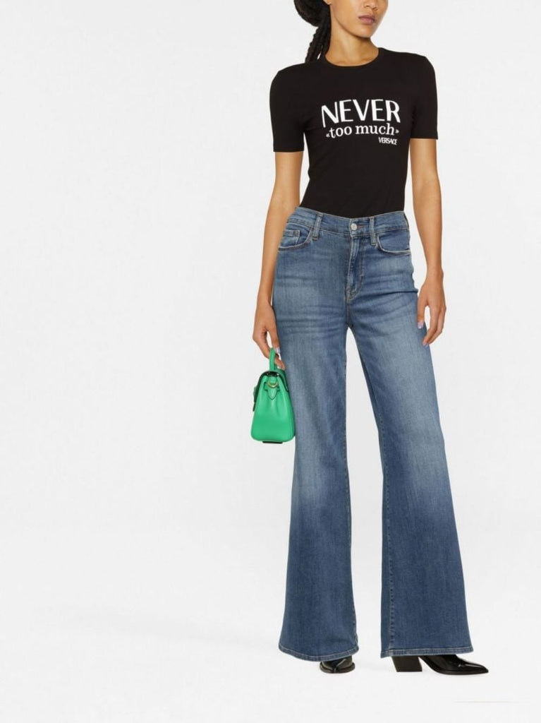 Black Slogan Print T-shirt