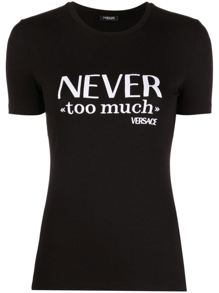 Black Slogan Print T-shirt