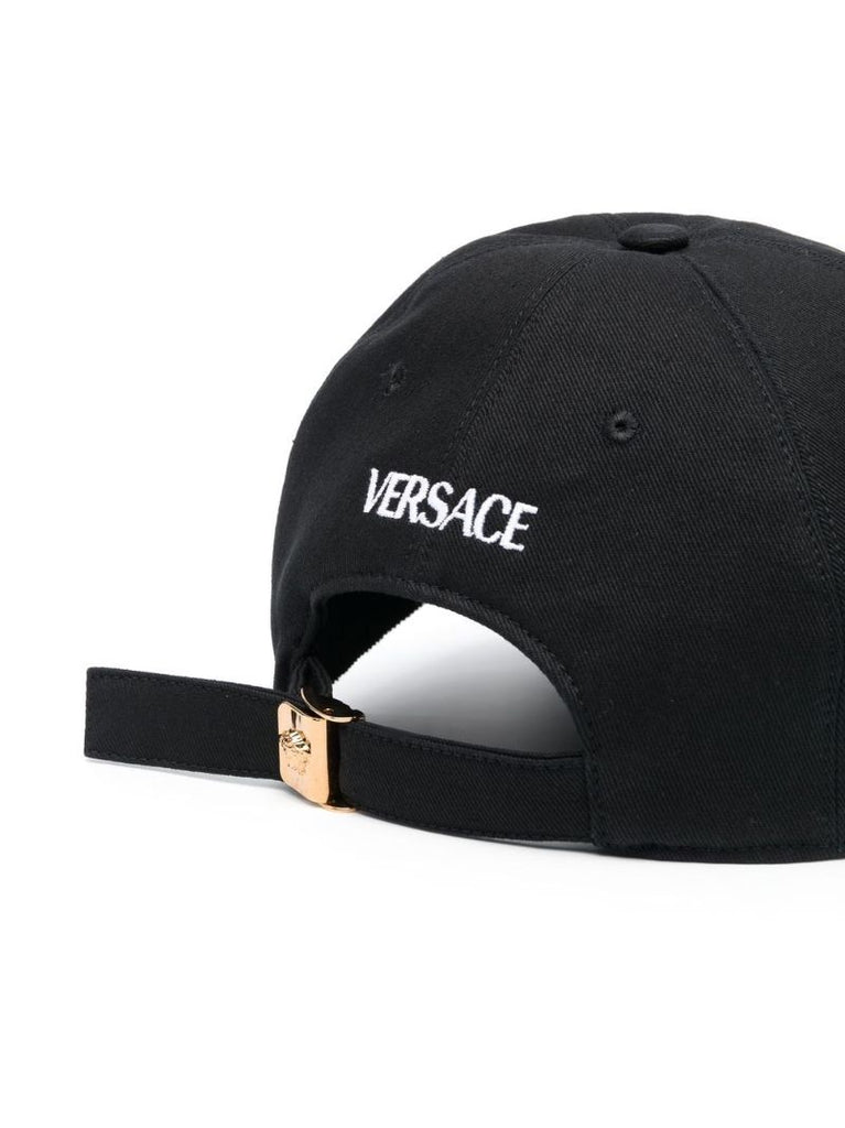 Black Embroidered Slogan Baseball Cap