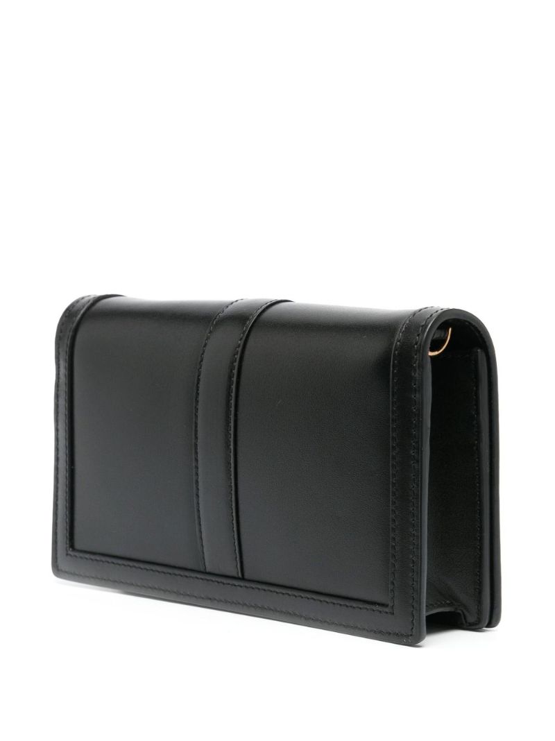 Black Greca Goddess Mini Leather Shoulder Bag