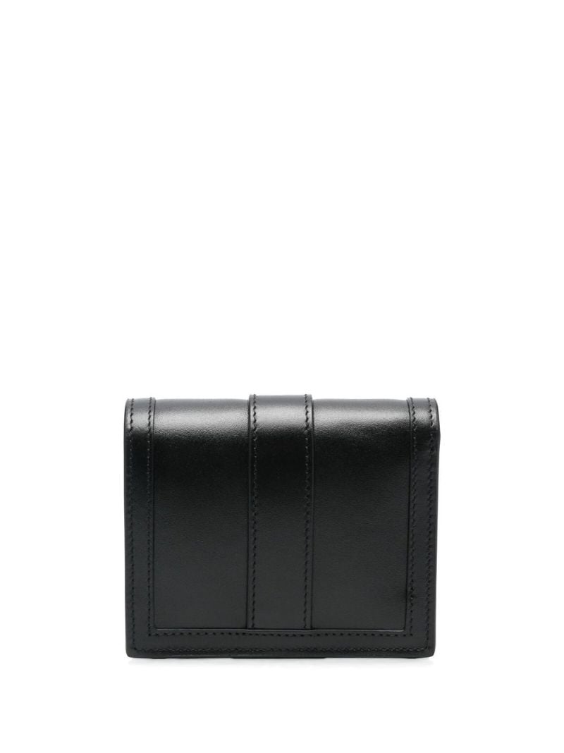 Black Greca Goddess Leather Chain Wallet