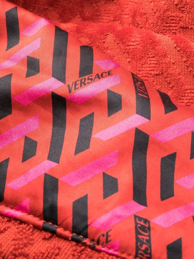 Red Greca Print Robe