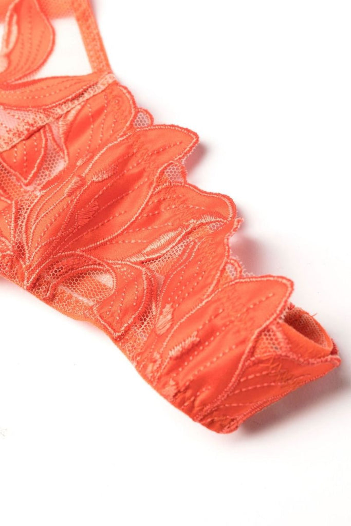 Orange Lily Embroidered Hipster Thong