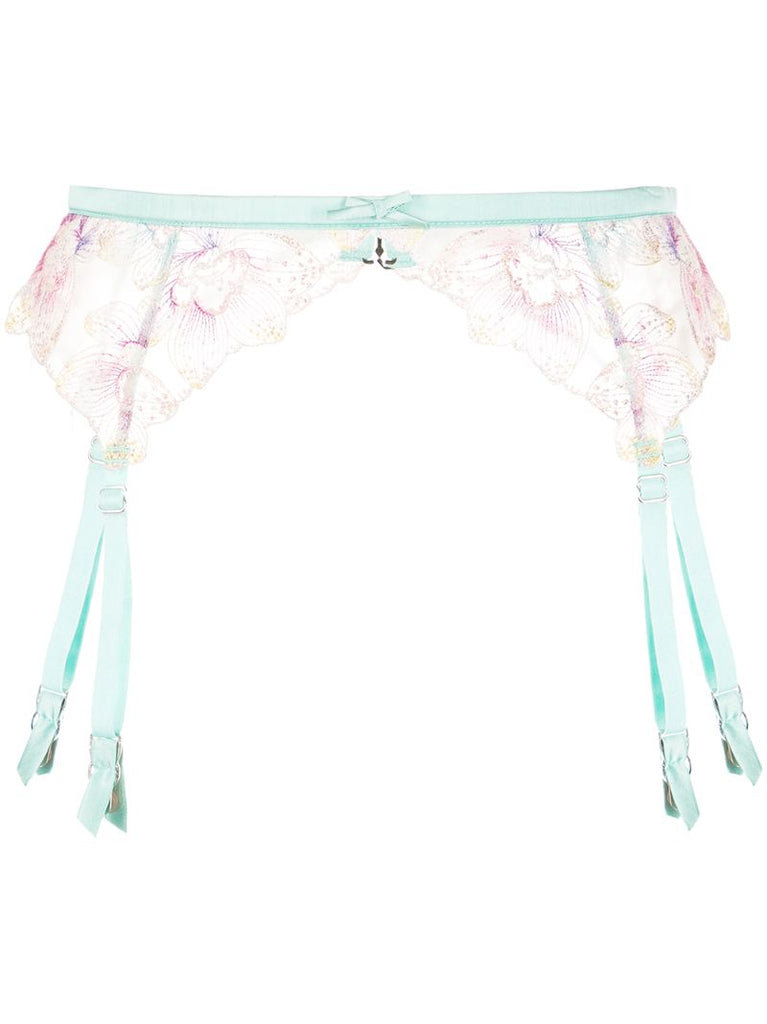Green Pixie Embroidered Garter Belt
