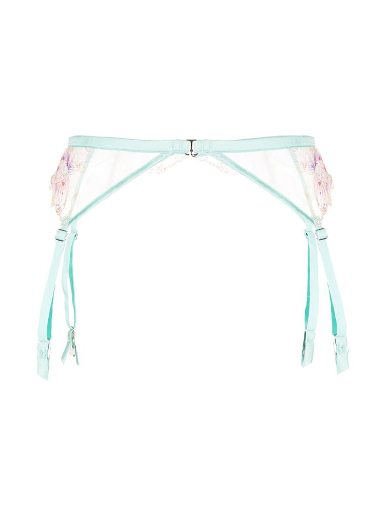 Green Pixie Embroidered Garter Belt