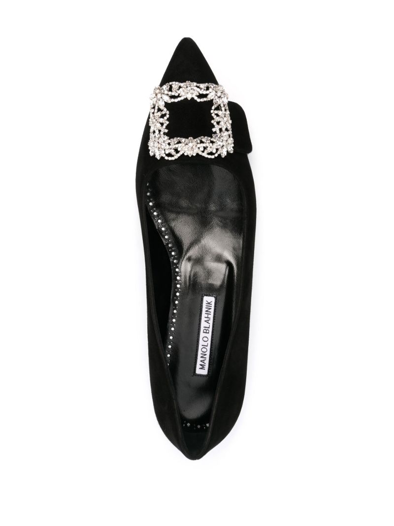 Black Hangisi Crystal-embellished Suede Pumps