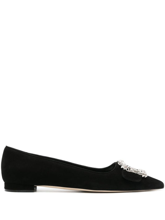 Black Hangisi Crystal-embellished Suede Pumps