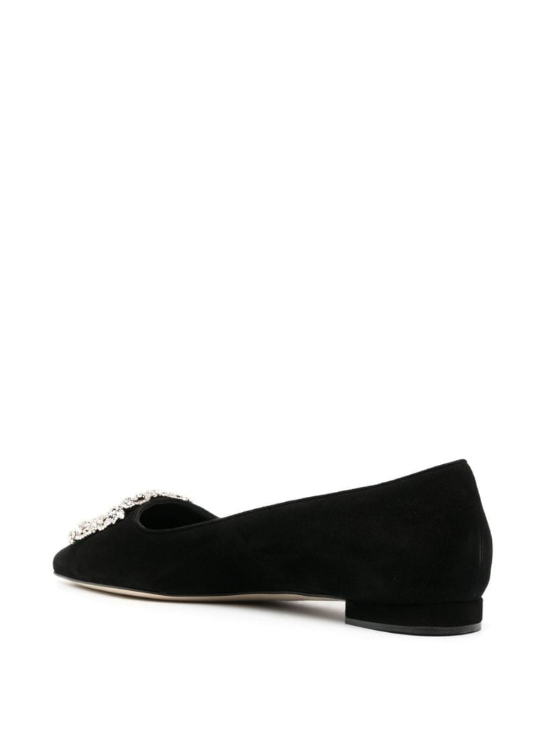 Black Hangisi Crystal-embellished Suede Pumps