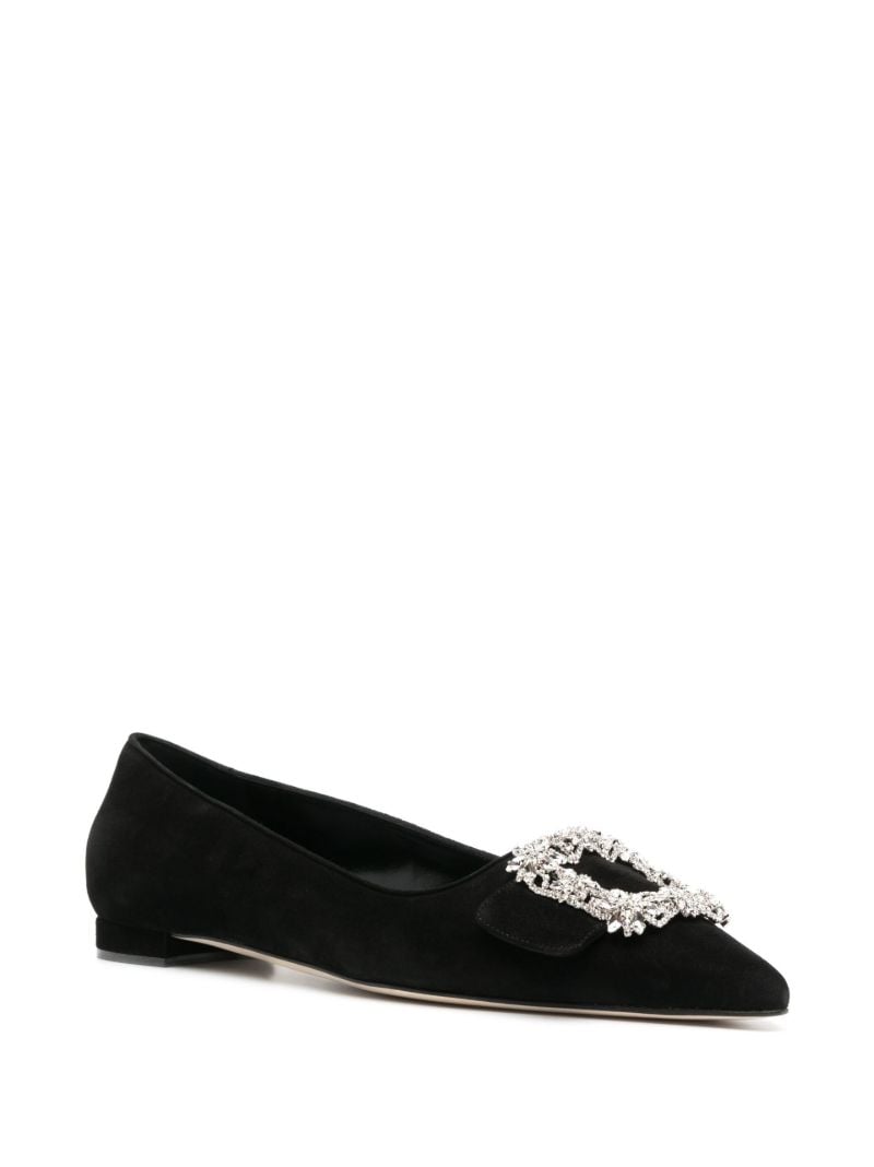 Black Hangisi Crystal-embellished Suede Pumps