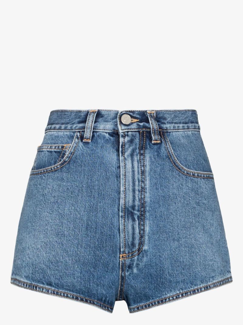 Blue High-waisted Denim Shorts