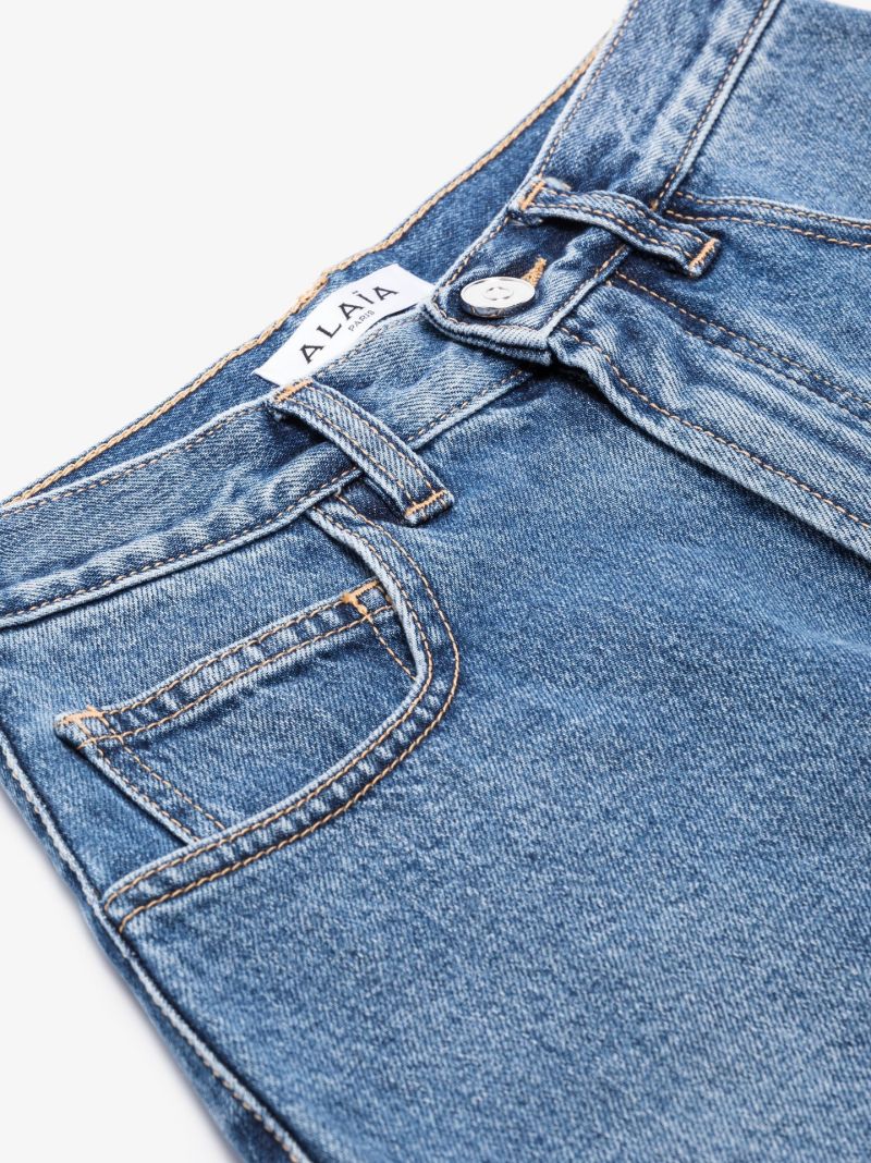 Blue High-waisted Denim Shorts