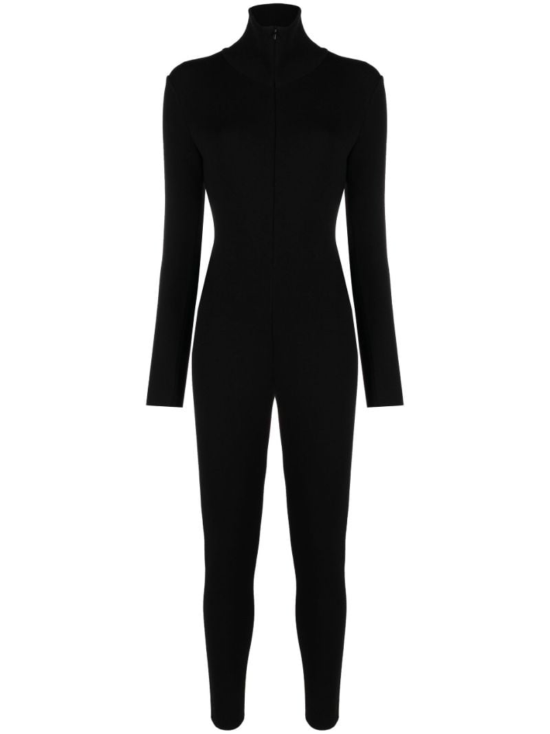 Black High Neck Knitted Jumpsuit