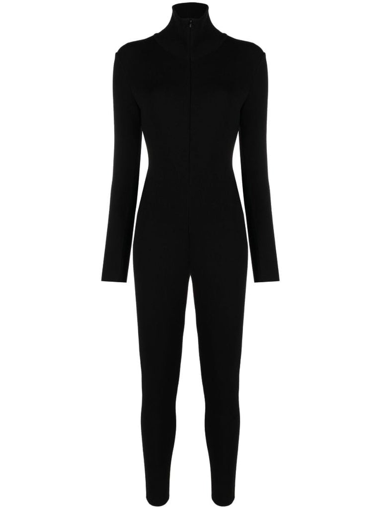 Black High Neck Knitted Jumpsuit