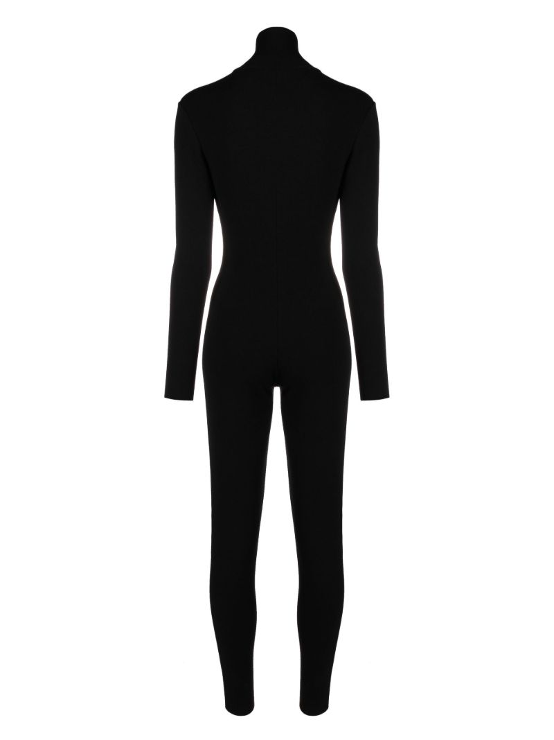 Black High Neck Knitted Jumpsuit