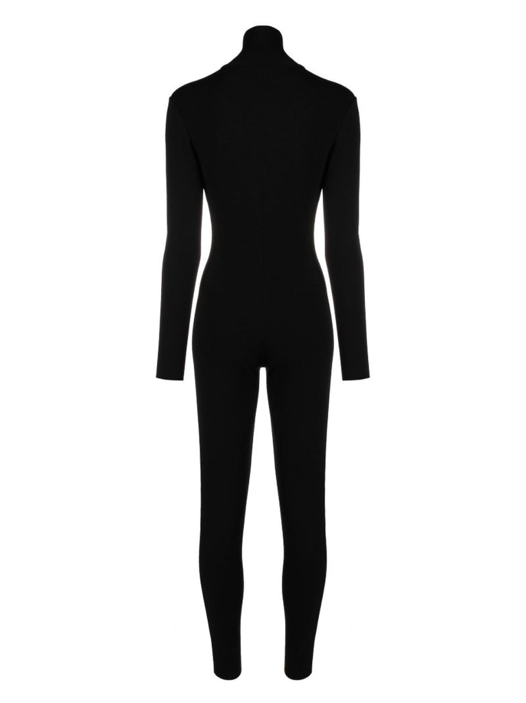 Black High Neck Knitted Jumpsuit