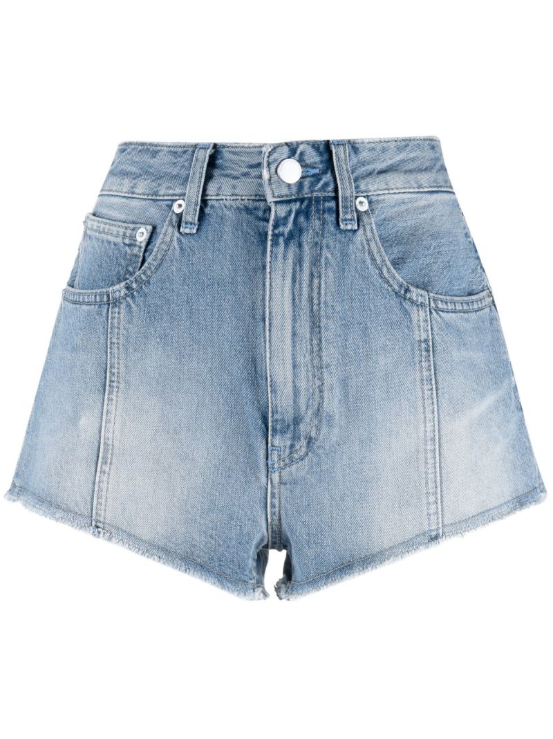 Blue High-rise Denim Shorts
