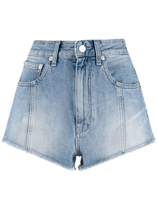 Blue High-rise Denim Shorts