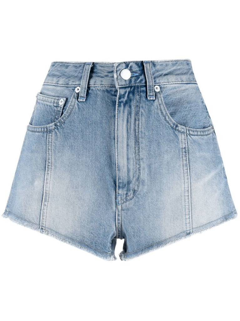 Blue High-rise Denim Shorts