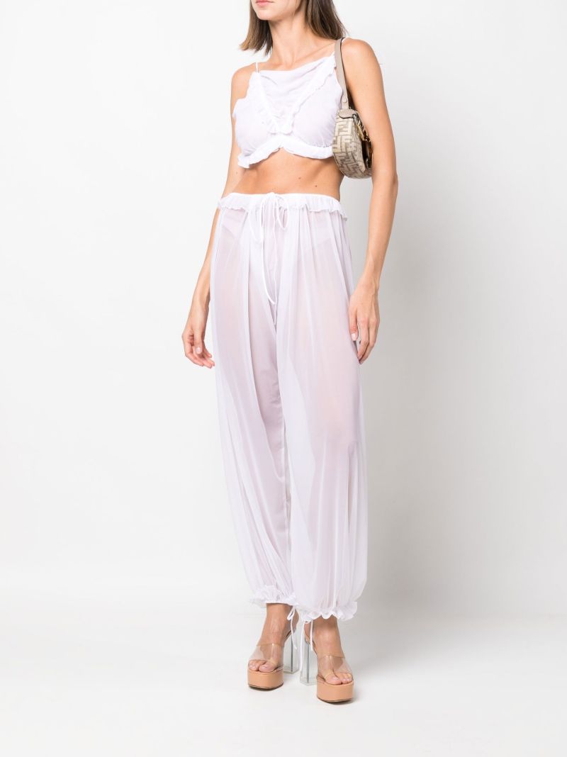 White Ravioli Backless Crop Top