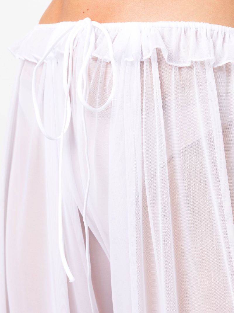 White Ravioli Mesh Trousers