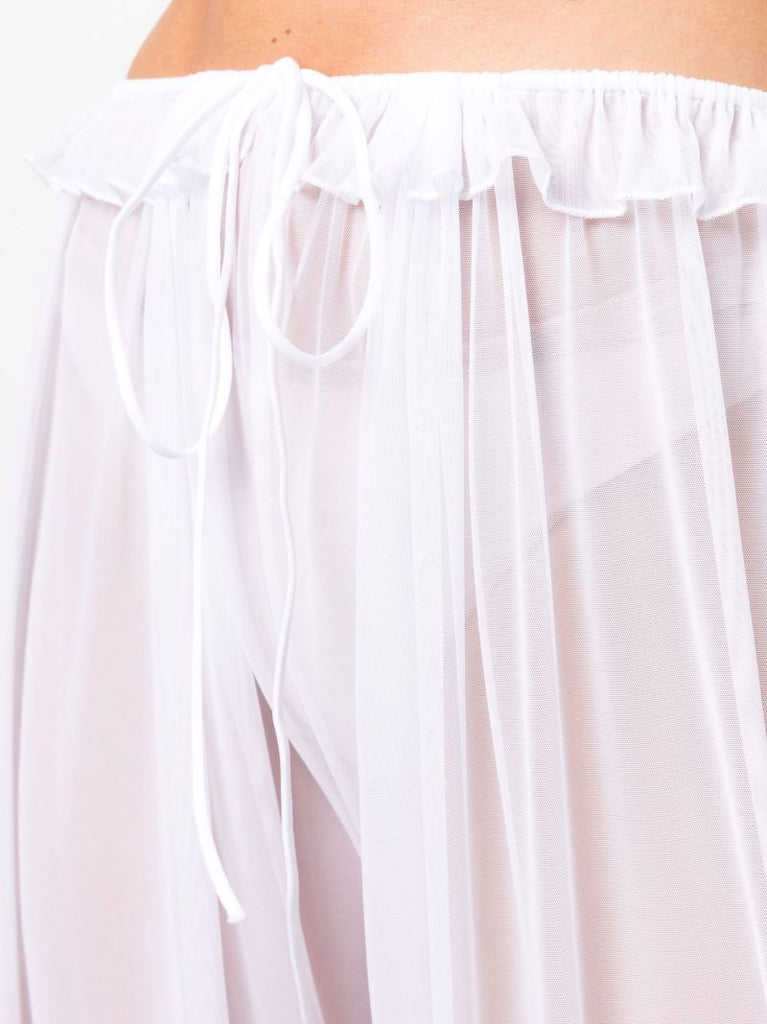 White Ravioli Mesh Trousers